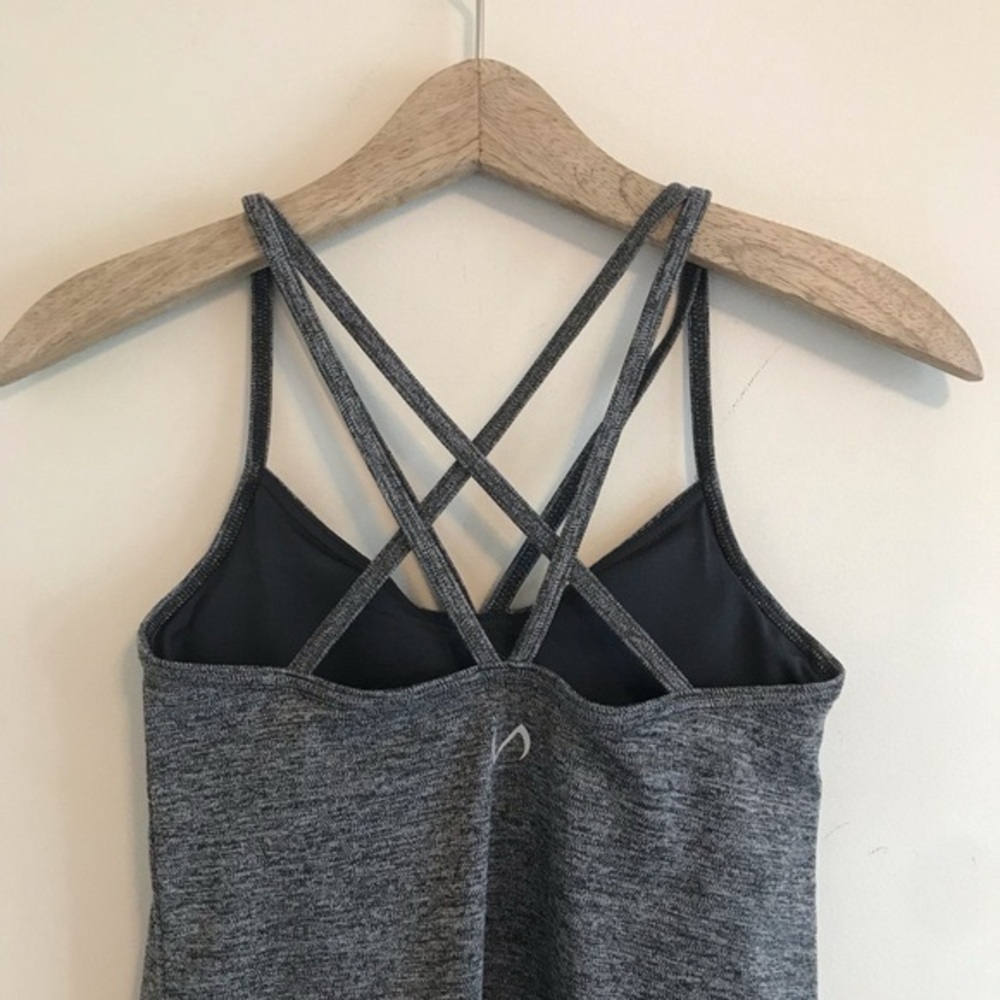 NEW NWT TLF Apparel Vitality Mesh Layered Tank Top - Size S - Heather Grey/Black - Picture 6 of 9